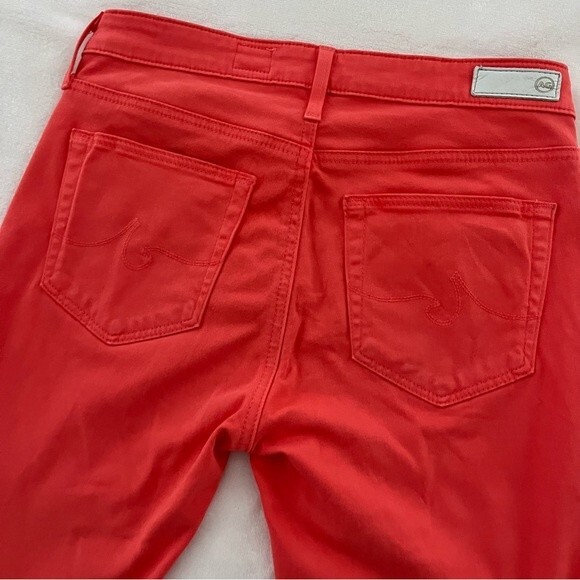 AG Adriano GoldSchmied The Prima Crop Cigarette Crop in Coral/Orange, Size 25 - Picture 10 of 14